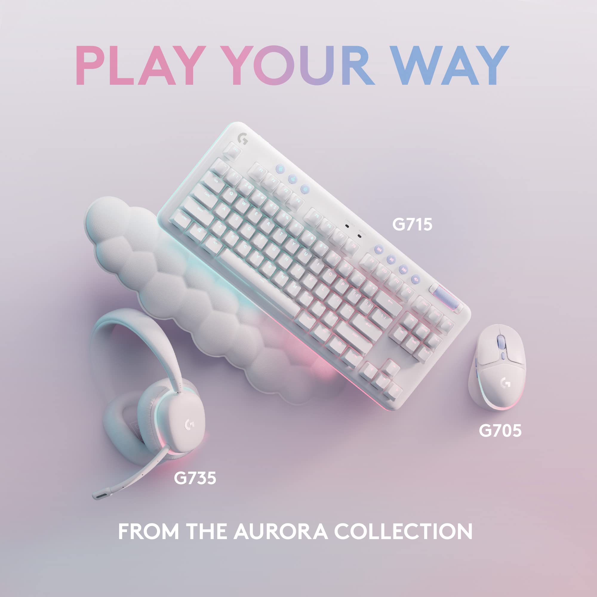 Refurbished - G715 Wireless Gaming Keyboard-OFF WHITE-US-2.4GHZ/BT-TACTILE 920-010453