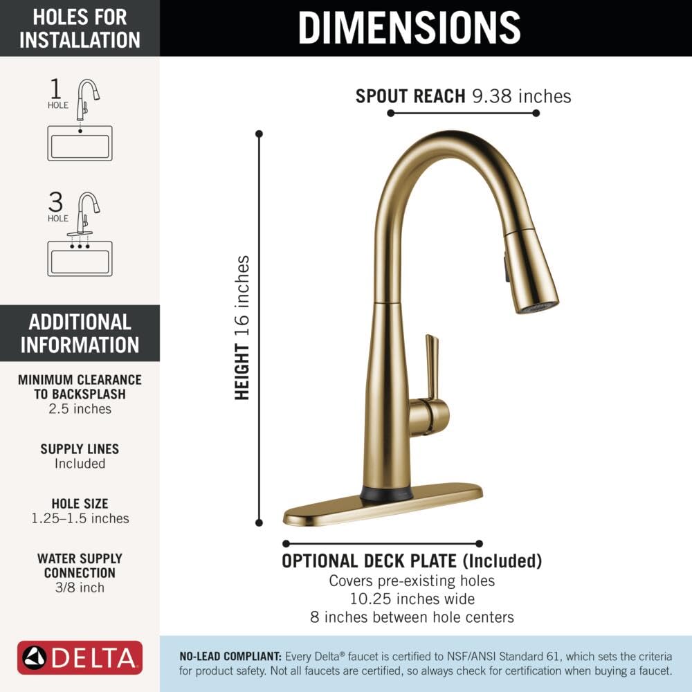 Open Box - Delta 9113TL-CZ-DST - Kitchen Faucet