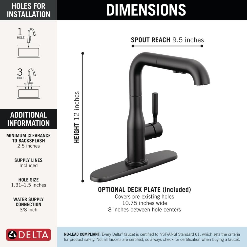 Open Box - Delta 16943-BL-DST - Kitchen Faucet
