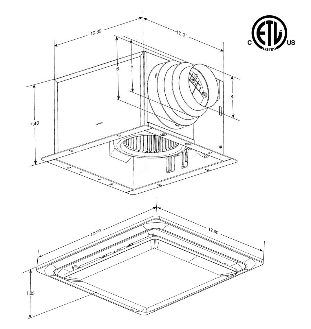 Open Box - Aero Pure ABF80G15SN - Bath Fans Exhaust Fans