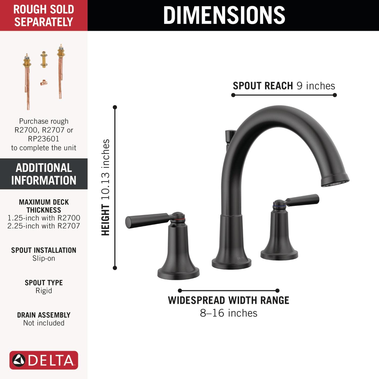 Open Box - Delta T2735-BL - Roman Tub Faucet