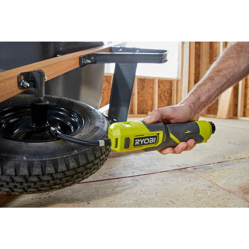 Open Box -  RYOBI USB Lithium Cordless High Pressure Portable Inflator Kit with 2.0 Ah USB Lithium Battery and Charging Cable