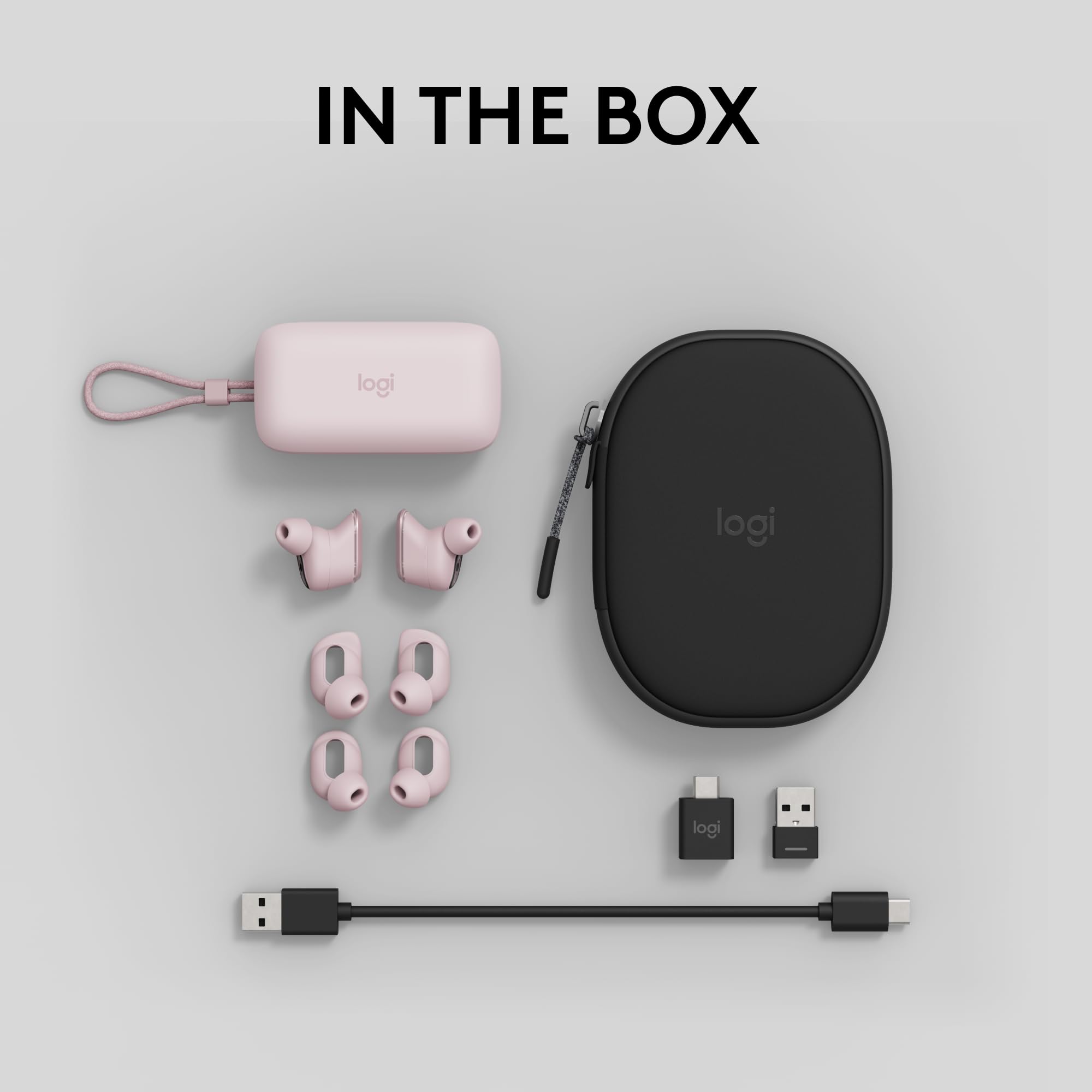 Refurbished - Logi Zone True Wireless-ROSE-2.4GHZ/BT-PLUGC-ROSE 985-001089