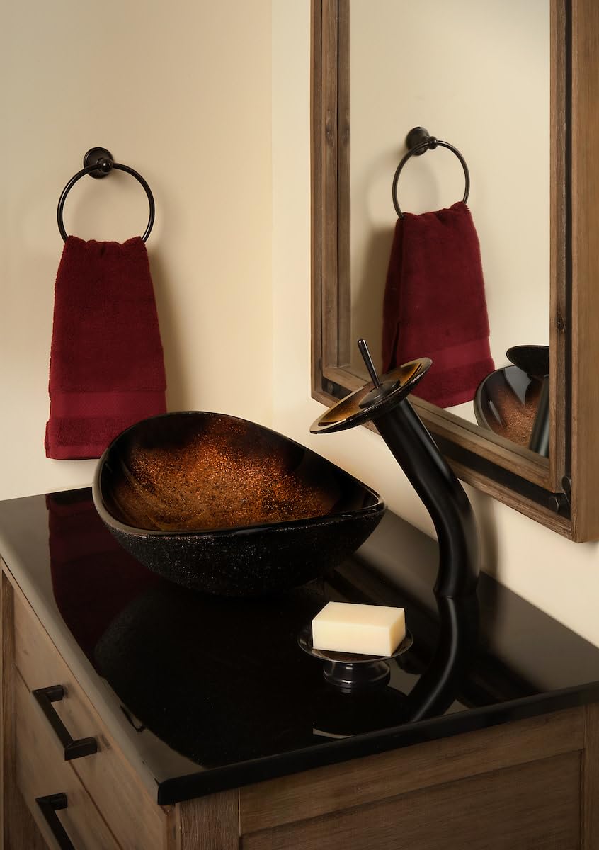 Open Box - Miseno MNO-G1308800-ORB Oval 21-1/2" Tempered Glass Vessel Bathroom Sink