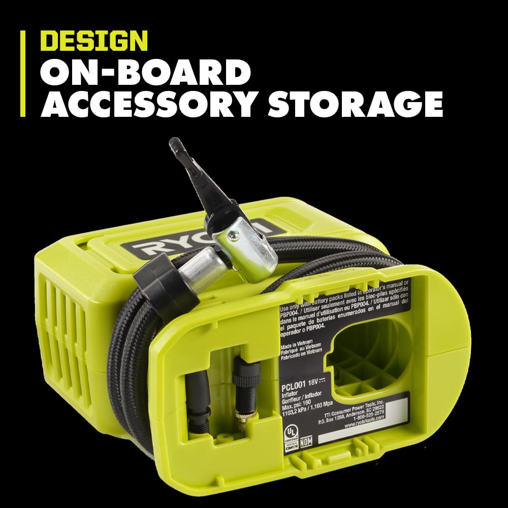 Open Box -  RYOBI ONE+ 18V Cordless High Pressure Inflator (Tool Only)