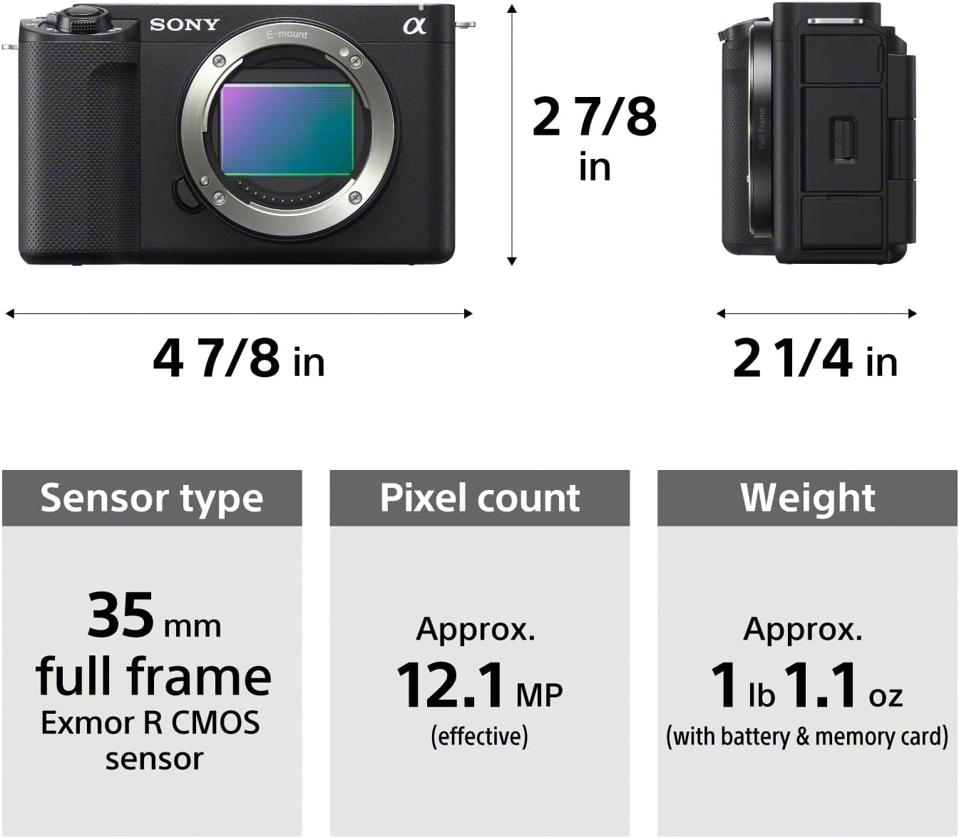 Certified Refurbished - SONY ILCZVE1L/W Interchangeable Lens Camera