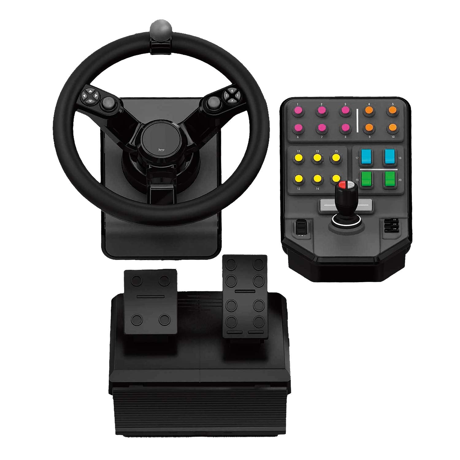 Refurbished - Logitech Heavy Equipment Bundle - Wheel and pedals set - wired - for PC