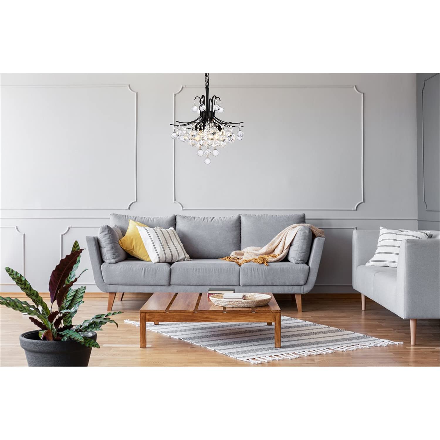 Open Box - Elegant Lighting V8000D16BK/RC - Pendants Indoor Lighting