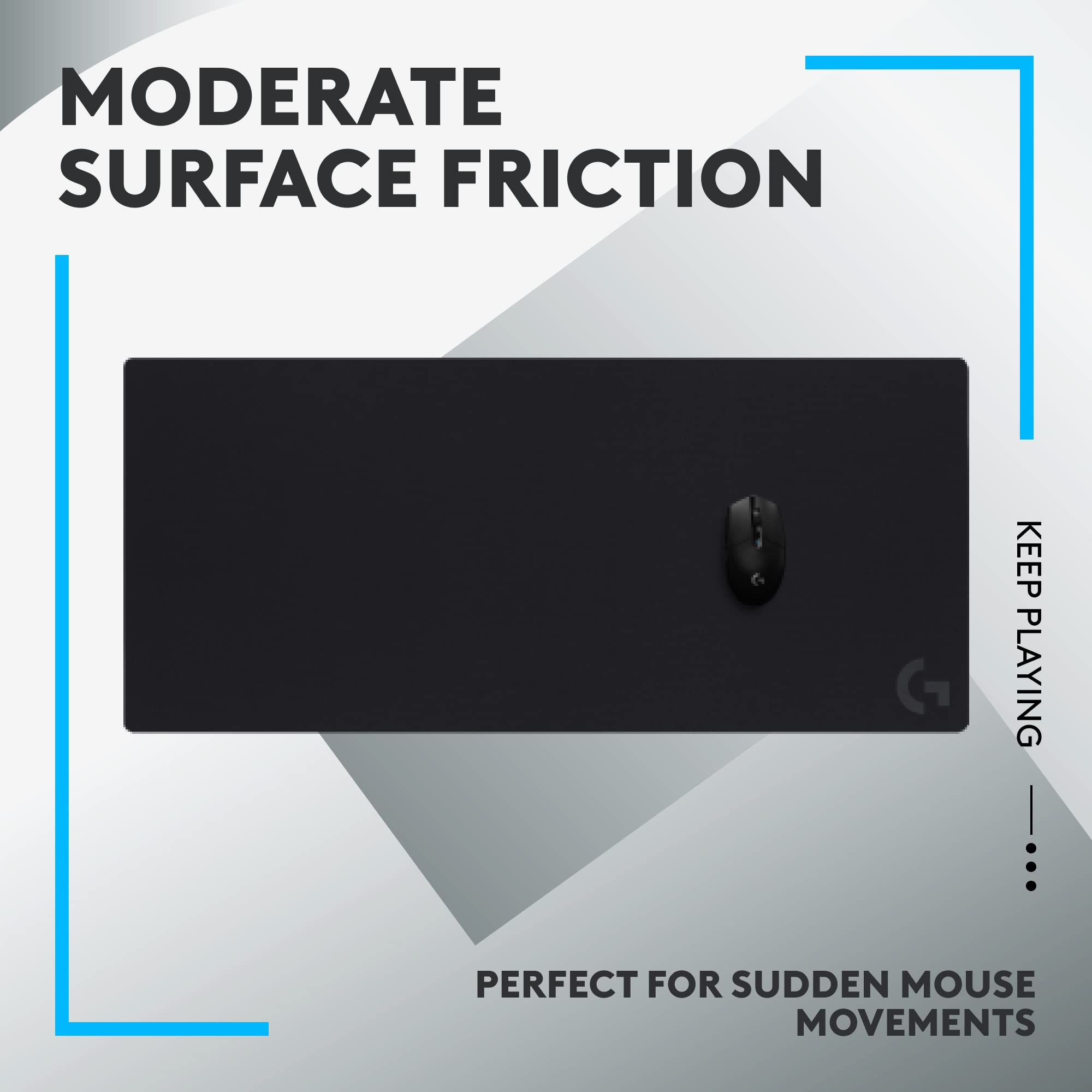 Refurbished - Logitech G840 XL Cloth Gaming Mouse Pad - Performance-Tuned Surface, Non-Slip Rubber Base (Black)