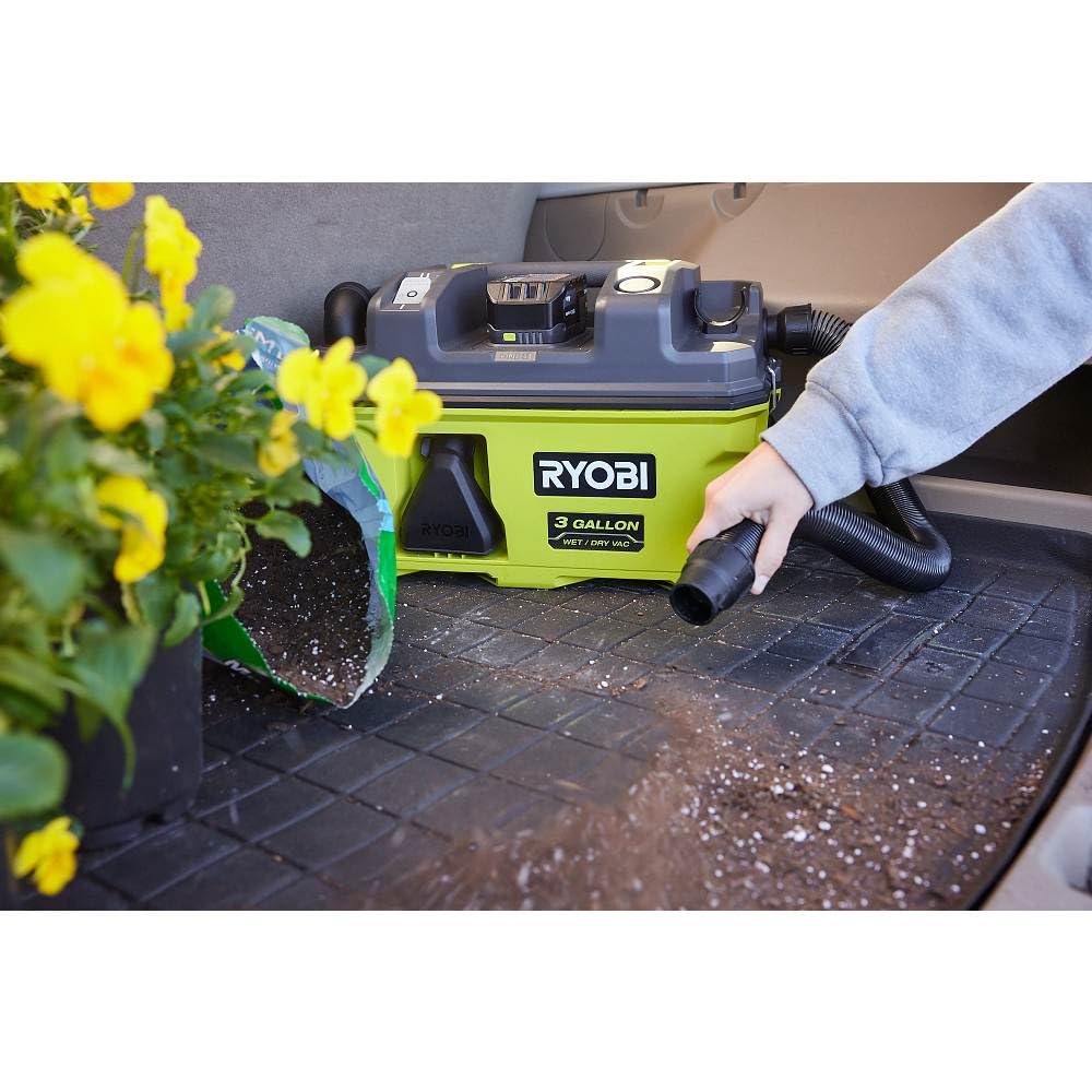 Open Box -  RYOBI ONE+ 18V LINK Cordless 3 Gal. Wet/Dry Vacuum (Tool Only), Greens