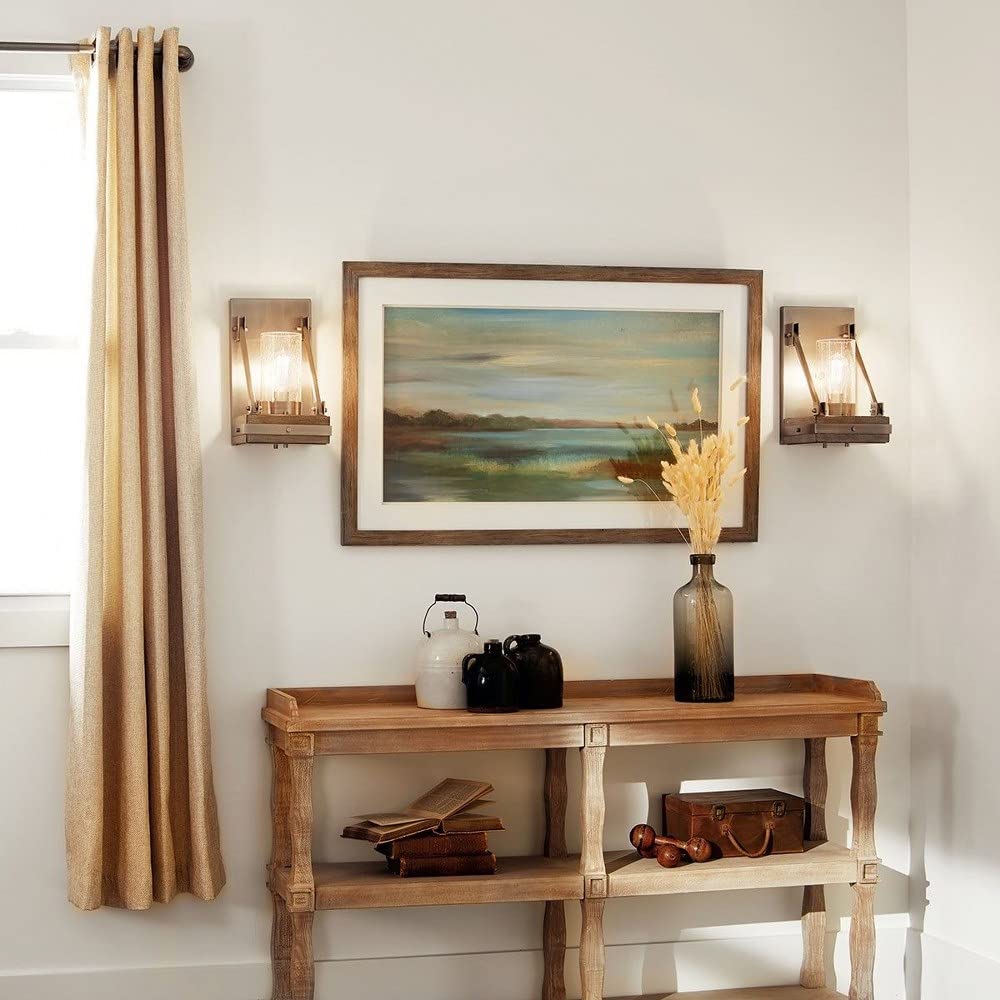 Open Box - Kichler 43436CLP Colerne Single Light 15" Tall Wall Sconce with Seedy Glass Cylinder Shade