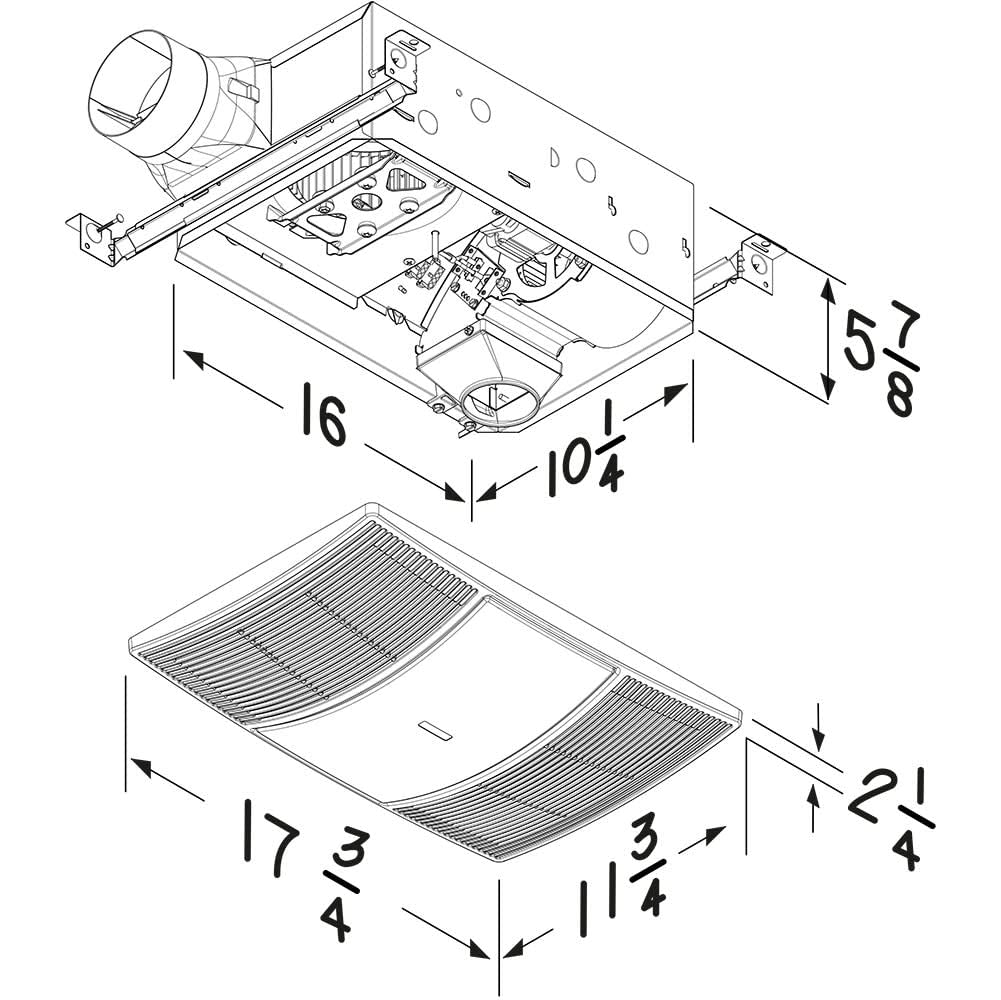 Open Box - Broan BHF110 - Exhaust Fans Ventilation