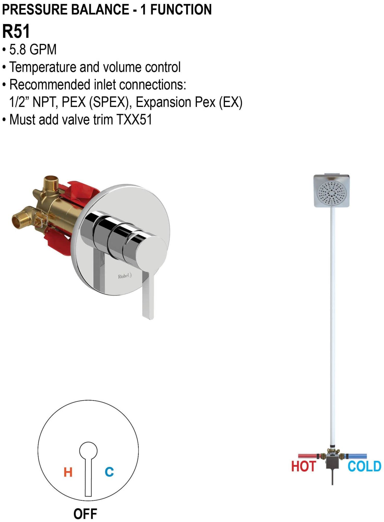 Open Box - Rohl TTE51W1LMAG - Valve Trim Only Showers