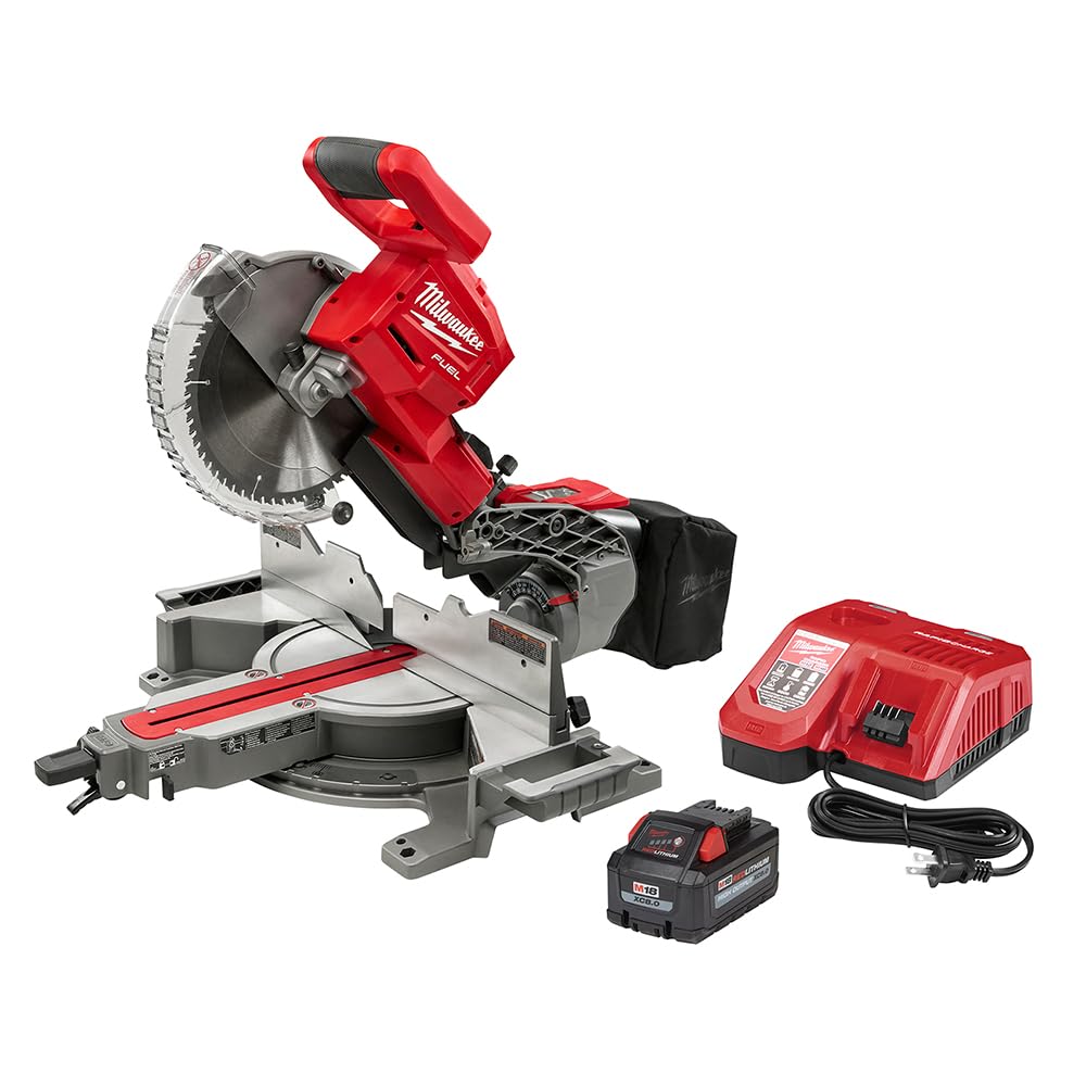 Open Box -  Milwaukee M18 Fuel 18-Volt 10 in. Lithium-Ion Brushless Cordless Dual Bevel Sliding Compound Miter Saw Kit with One 8.0 Ah Battery MilwaukeeBullseye Deals