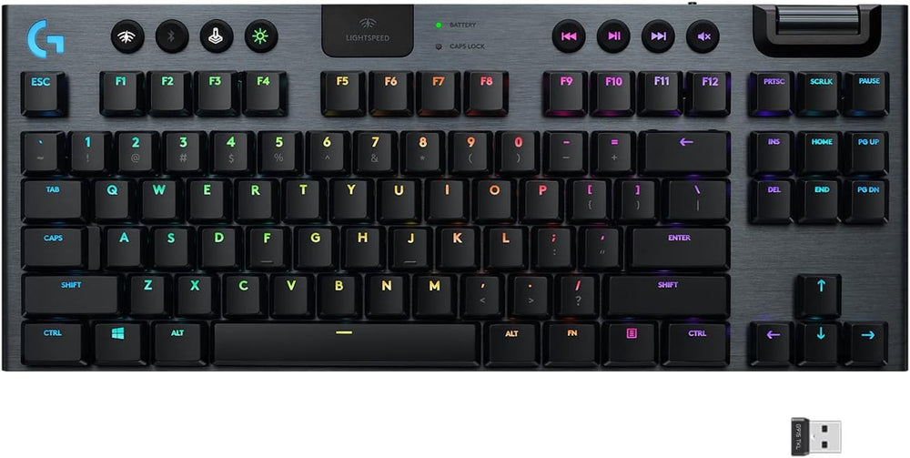 Refurbished - G915 TKL Tenkeyless LIGHTSPEED Wireless RGB Mechanical Gaming Keyboard - GL Tactile-CARBON-US-2.4GHZ 920-009495