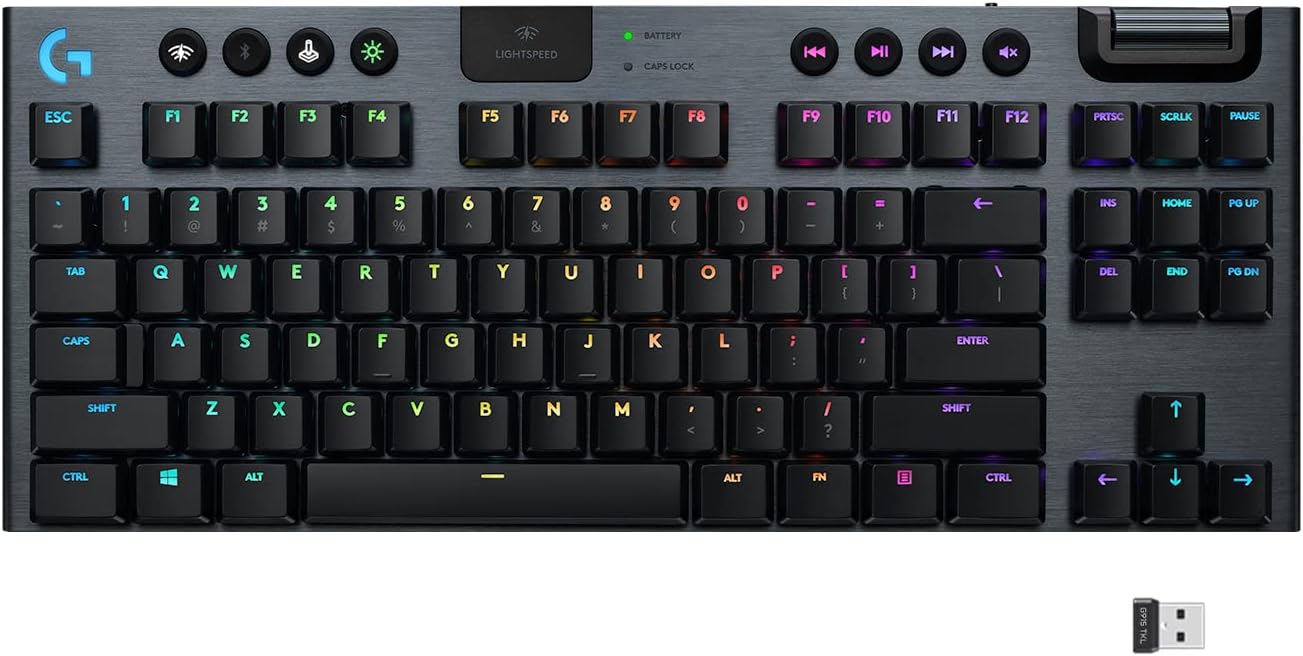 Open Box -  G915 TKL Tenkeyless LIGHTSPEED Wireless RGB Mechanical Gaming Keyboard - GL Tactile-CARBON-US-2.4GHZ 920-009495