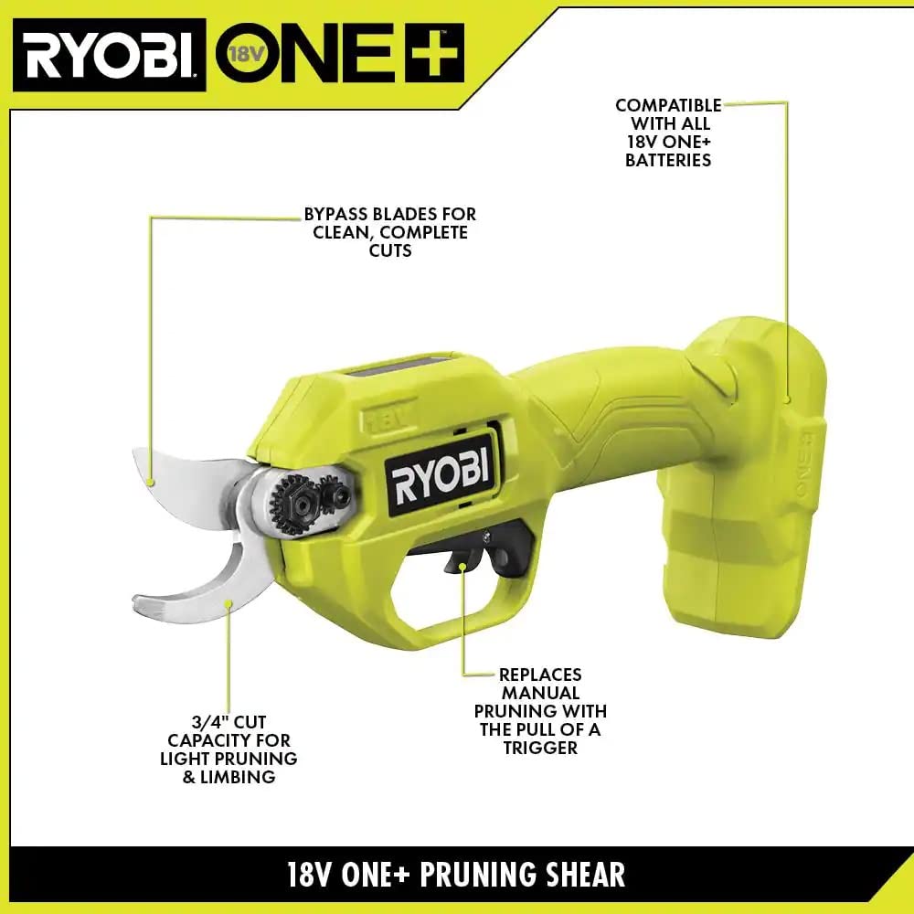 Open Box -  RYOBI ONE+ 18V Cordless Pruner (Tool Only)