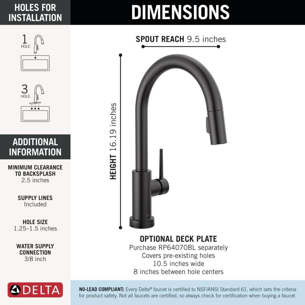 Open Box - Delta 9159TL-BL-DST - Kitchen Faucet