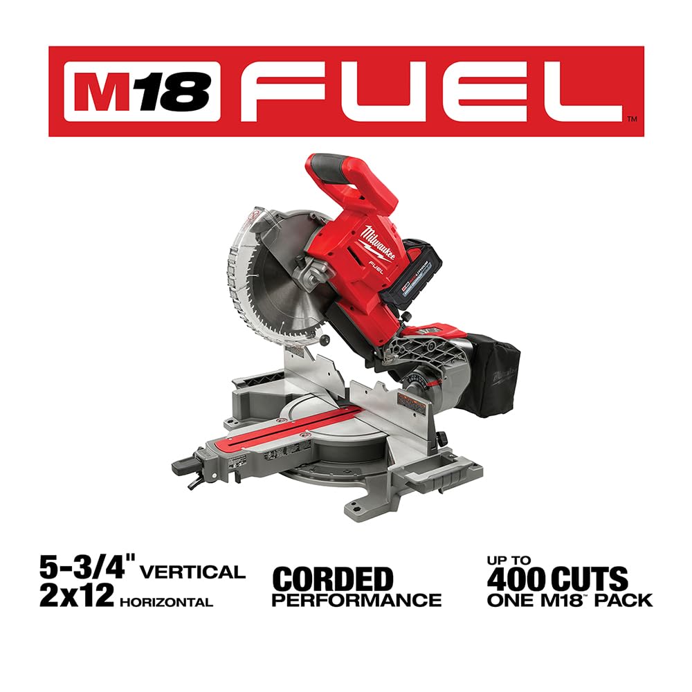 Open Box -  Milwaukee M18 Fuel 18-Volt 10 in. Lithium-Ion Brushless Cordless Dual Bevel Sliding Compound Miter Saw Kit with One 8.0 Ah Battery MilwaukeeBullseye Deals
