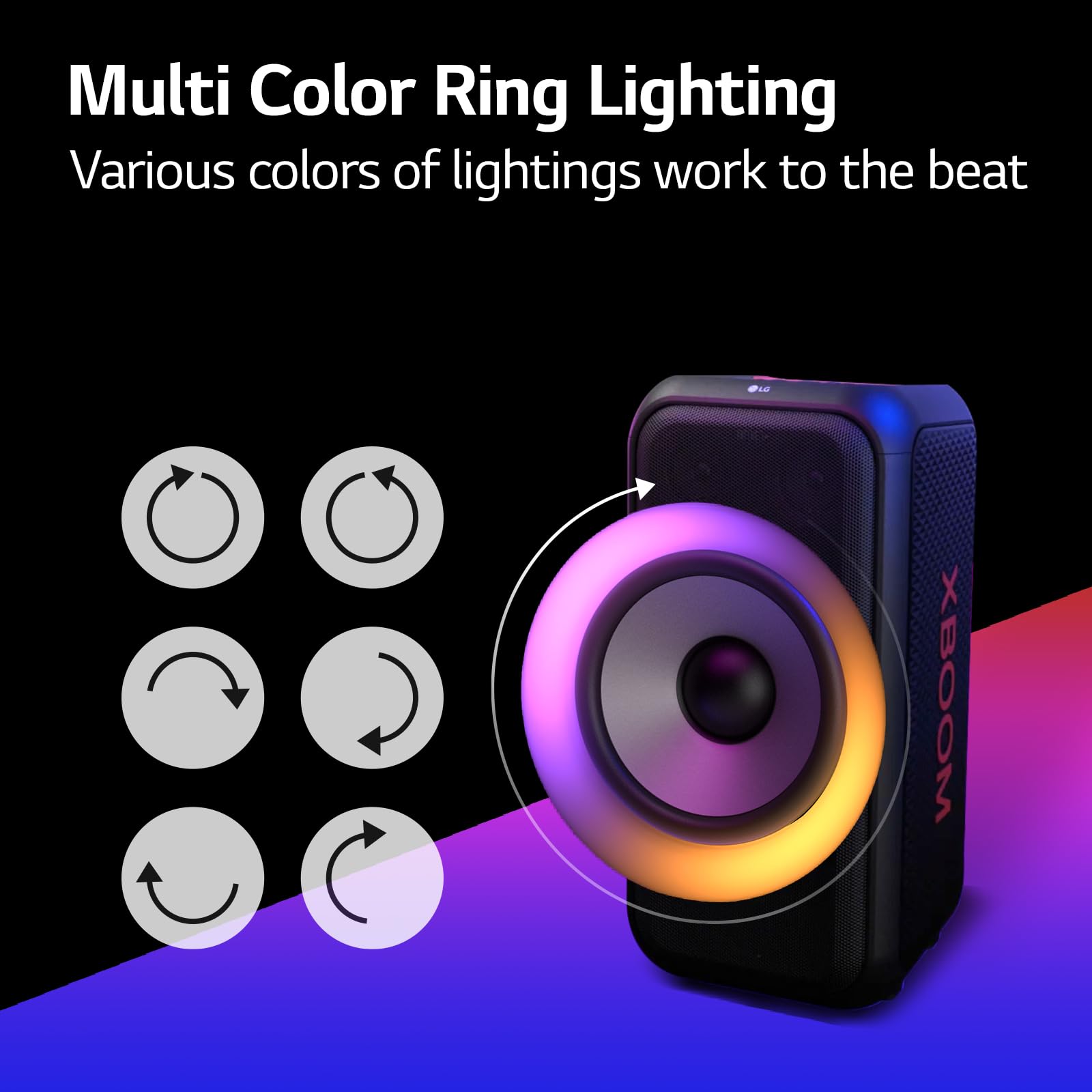 LG Xl5s Speaker With Multicolor Ring Lighting