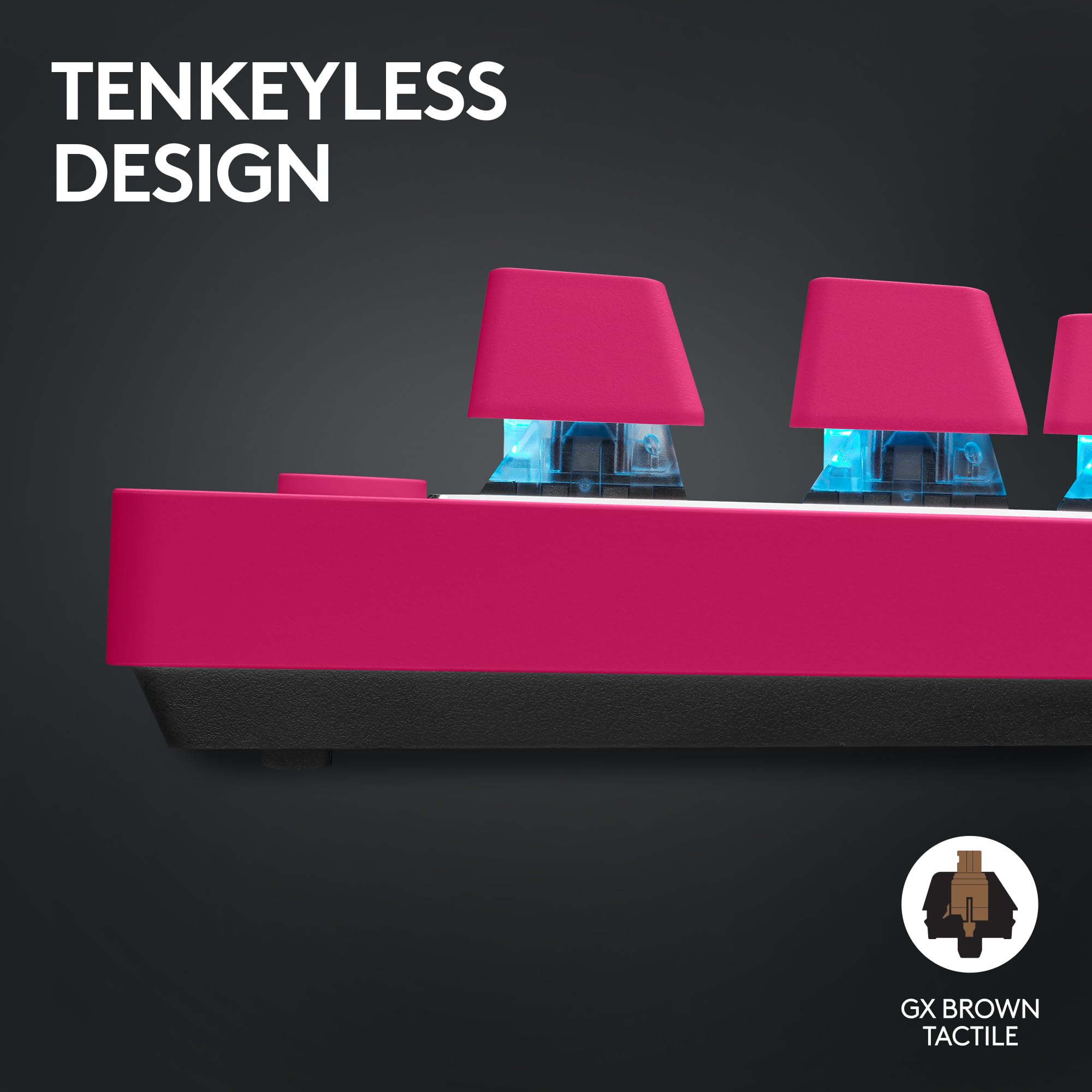 Refurbished - G PRO X TKL LIGHTSPEED Gaming Keyboard-MAGENTA-US-2.4GHZ/BT-TACTILE 920-012154