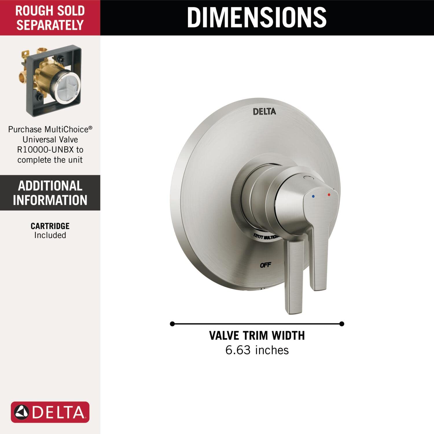 Open Box - Delta T17072-SS-PR - Valve Trim Only Showers