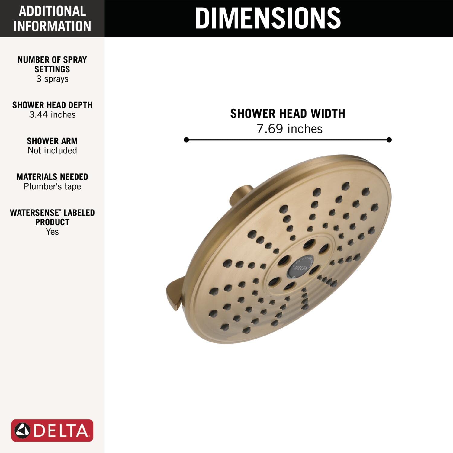 Open Box - Delta 52688-CZ-PR - Shower Heads Showers