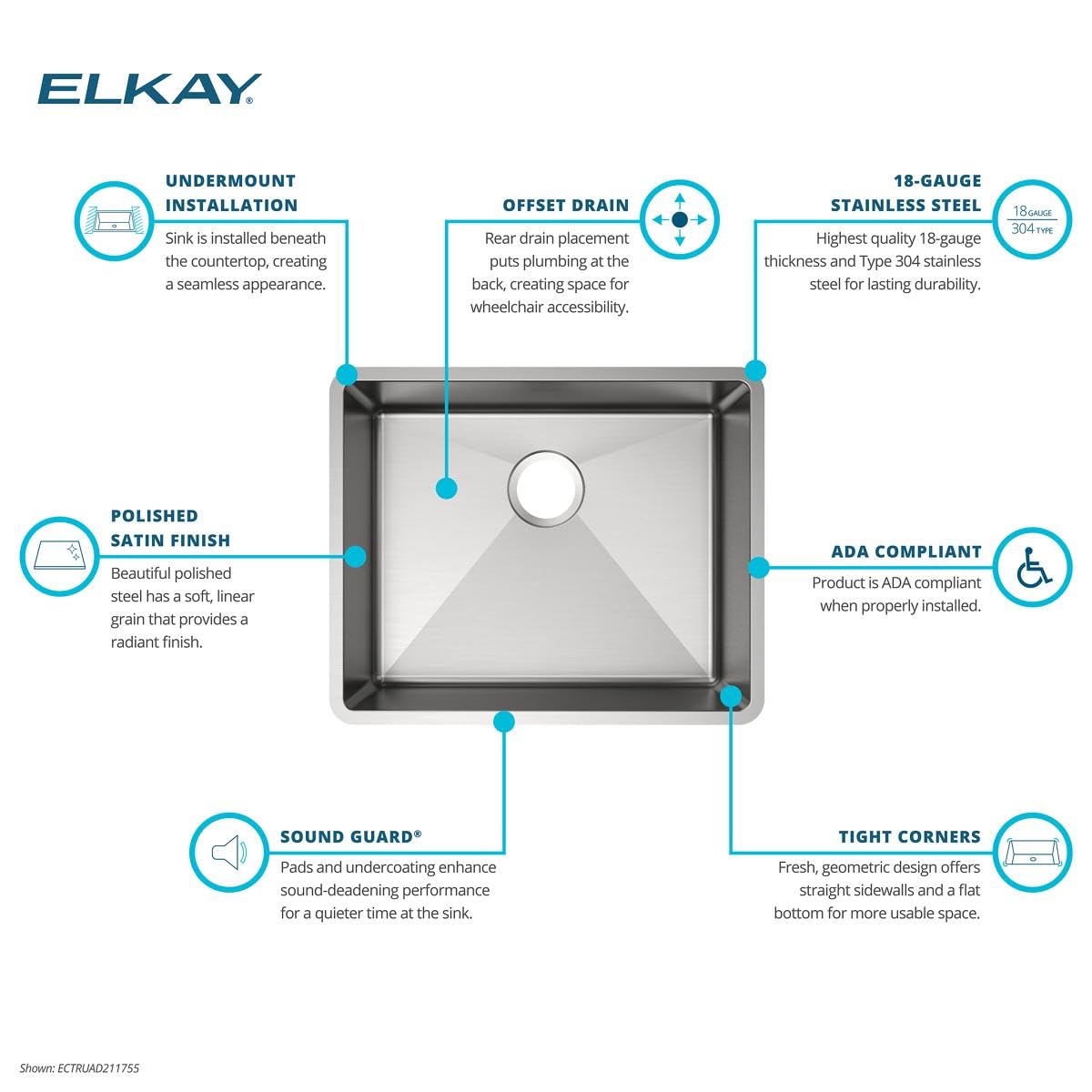 Open Box - Elkay ECTRUAD211755 - Kitchen Sinks Sinks