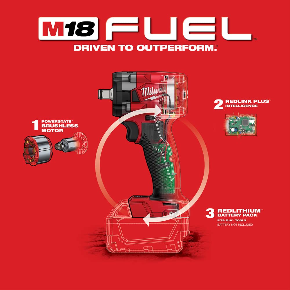 Open Box -  Milwaukee M18 FUEL GEN-3 18-Volt Lithium-Ion Brushless Cordless 1/2 in. Compact Impact Wrench with Friction Ring (Tool-Only) MilwaukeeBullseye Deals
