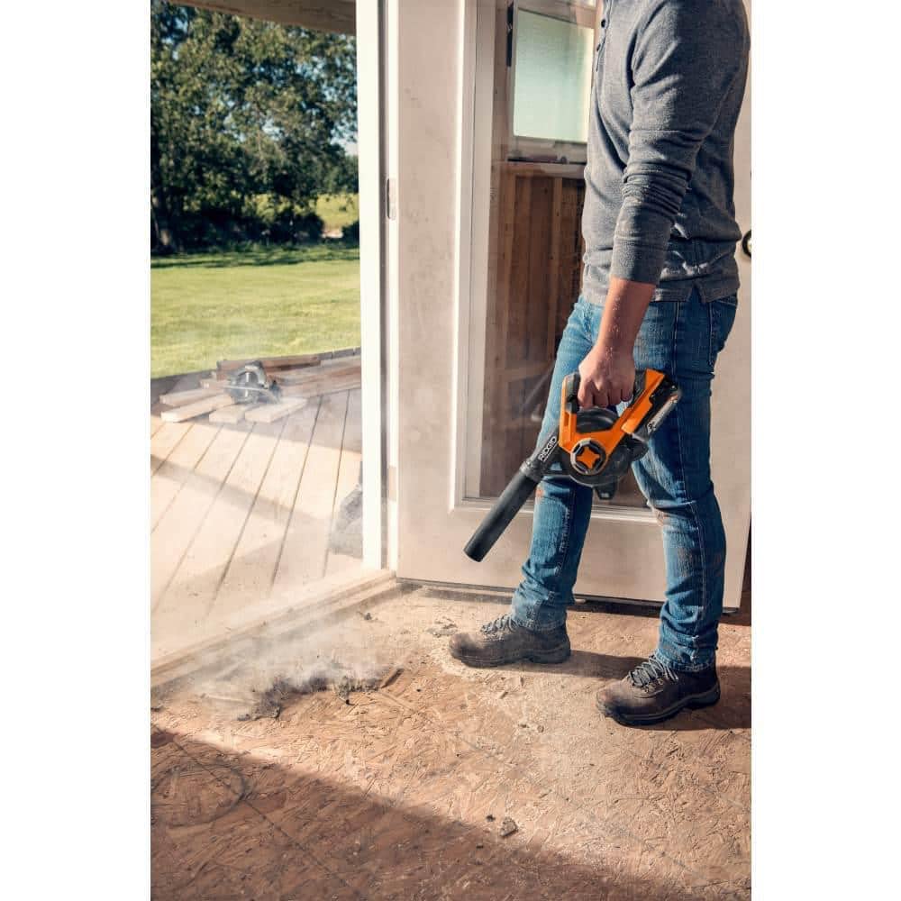 Open Box -  RIDGID 18V Lithium-Ion Cordless Compact Jobsite Blower with Inflator/Deflator Nozzle RIDGIDBullseye Deals
