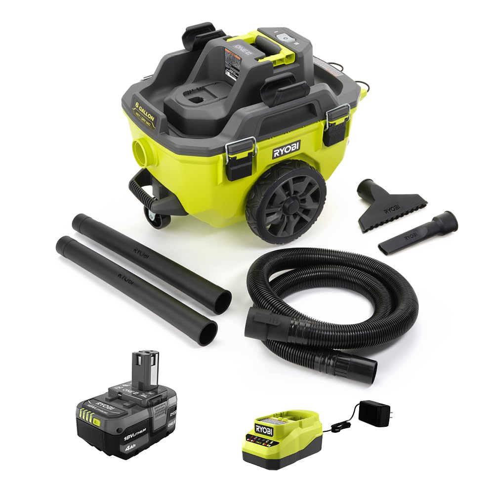 Open Box -  RYOBI ONE+ 18V Cordless 6 Gal. Wet Dry Vacuum (Tool Only), Greens