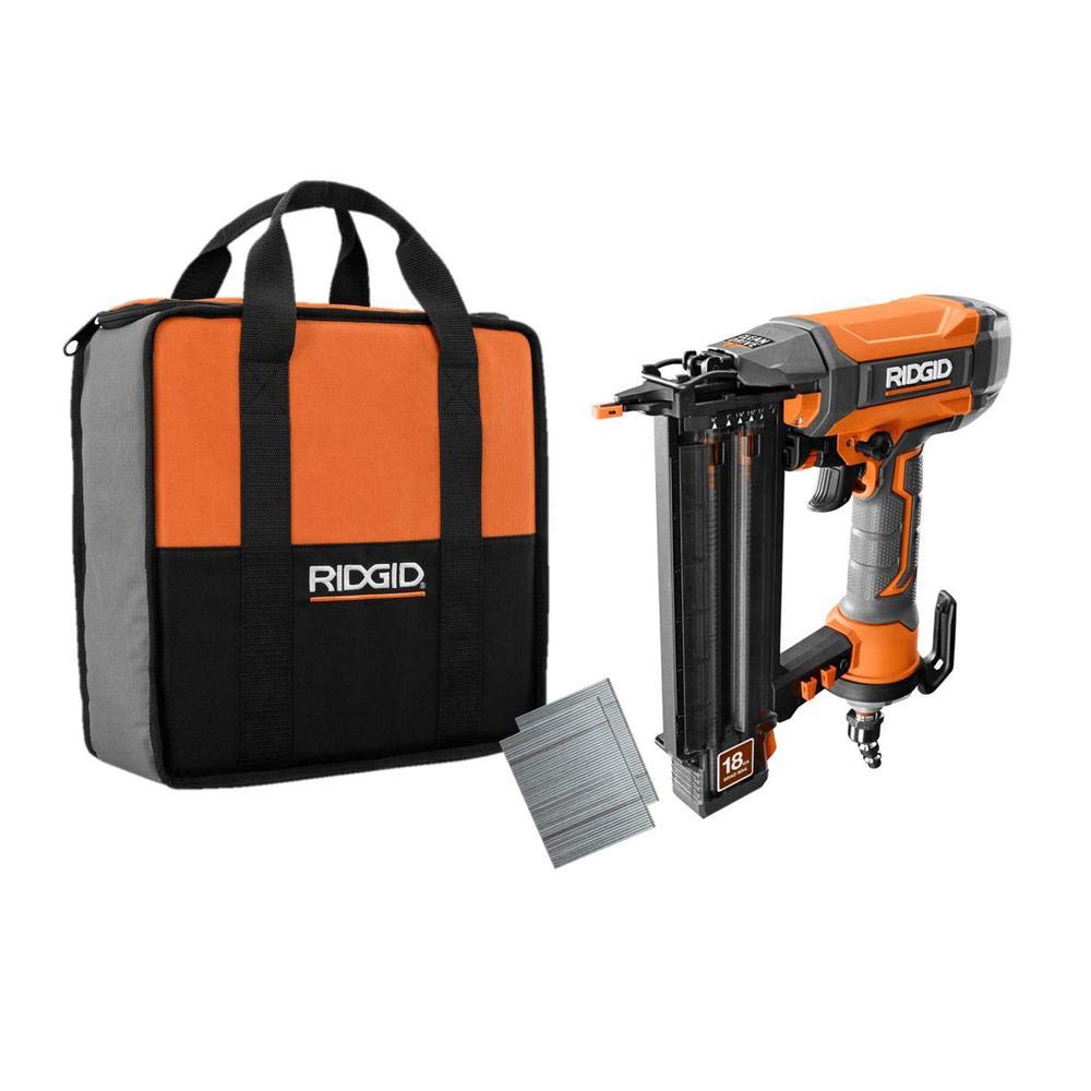 Used - RIDGID r213bnf 18-Gauge 2-1/8" Brad Nailer with CLEAN DRIVE Technology, Tool Bag