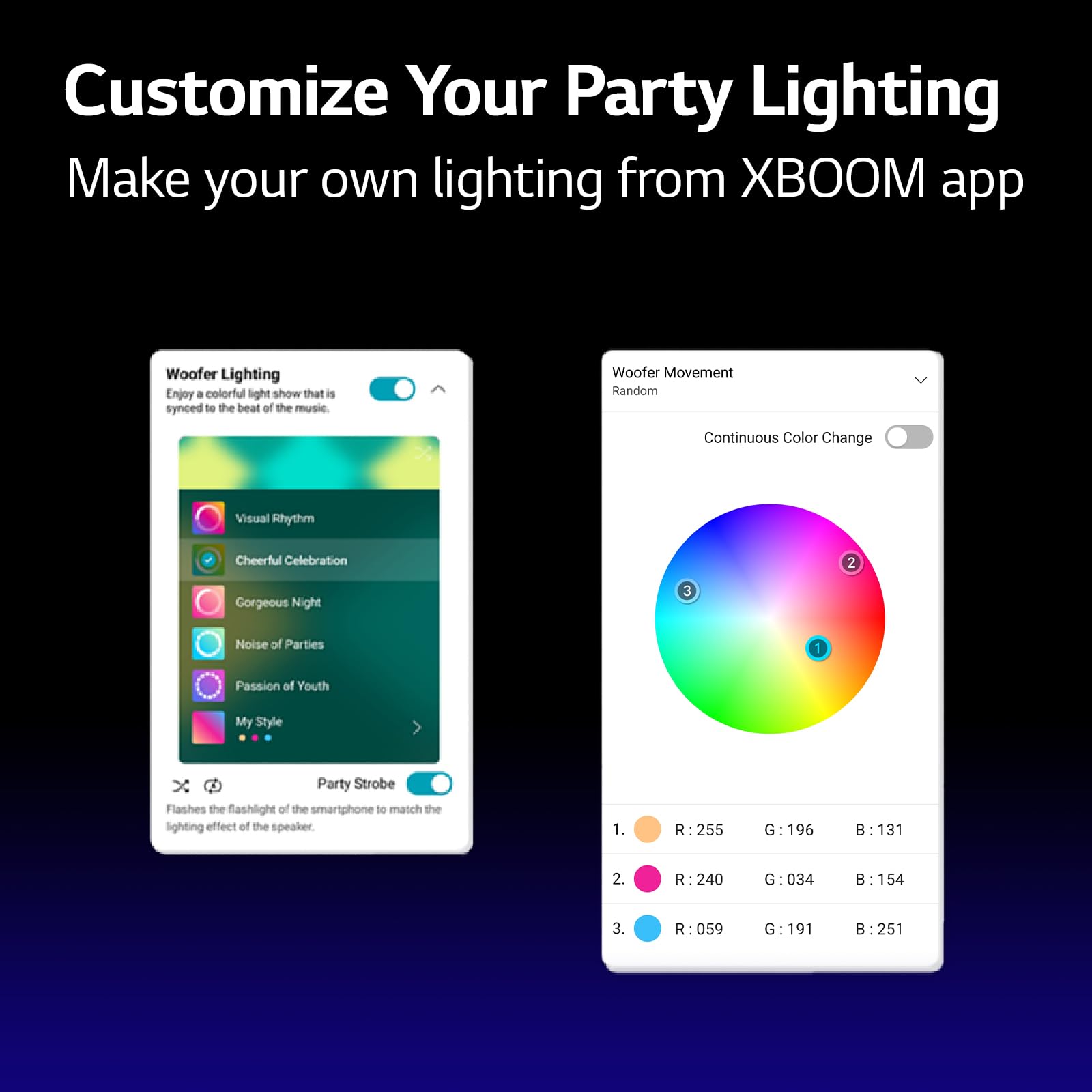 LG Xl5s Speaker With Multicolor Ring Lighting