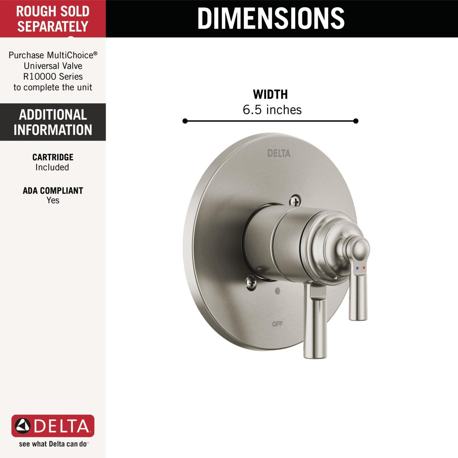 Open Box - Delta T17035-SS - Valve Trim Only Showers