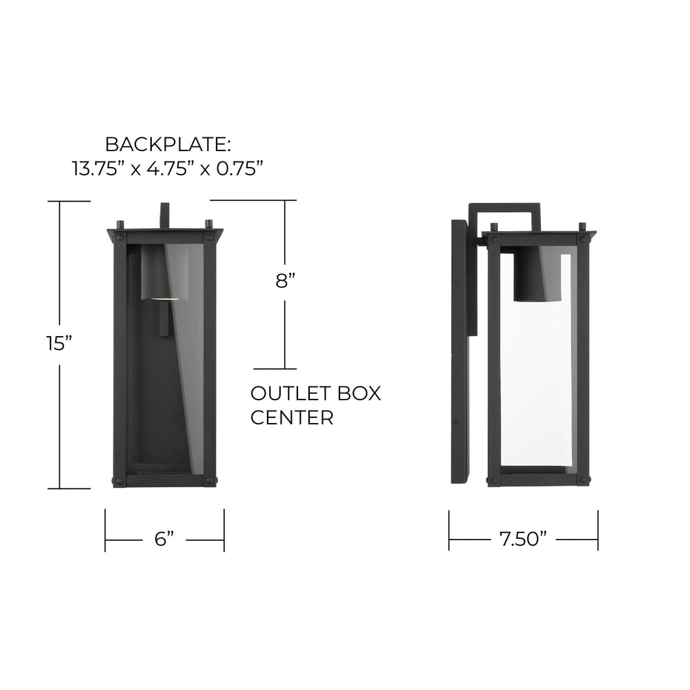 Open Box - Capital Lighting 934611BK-GL - Wall Sconces Outdoor Lighting