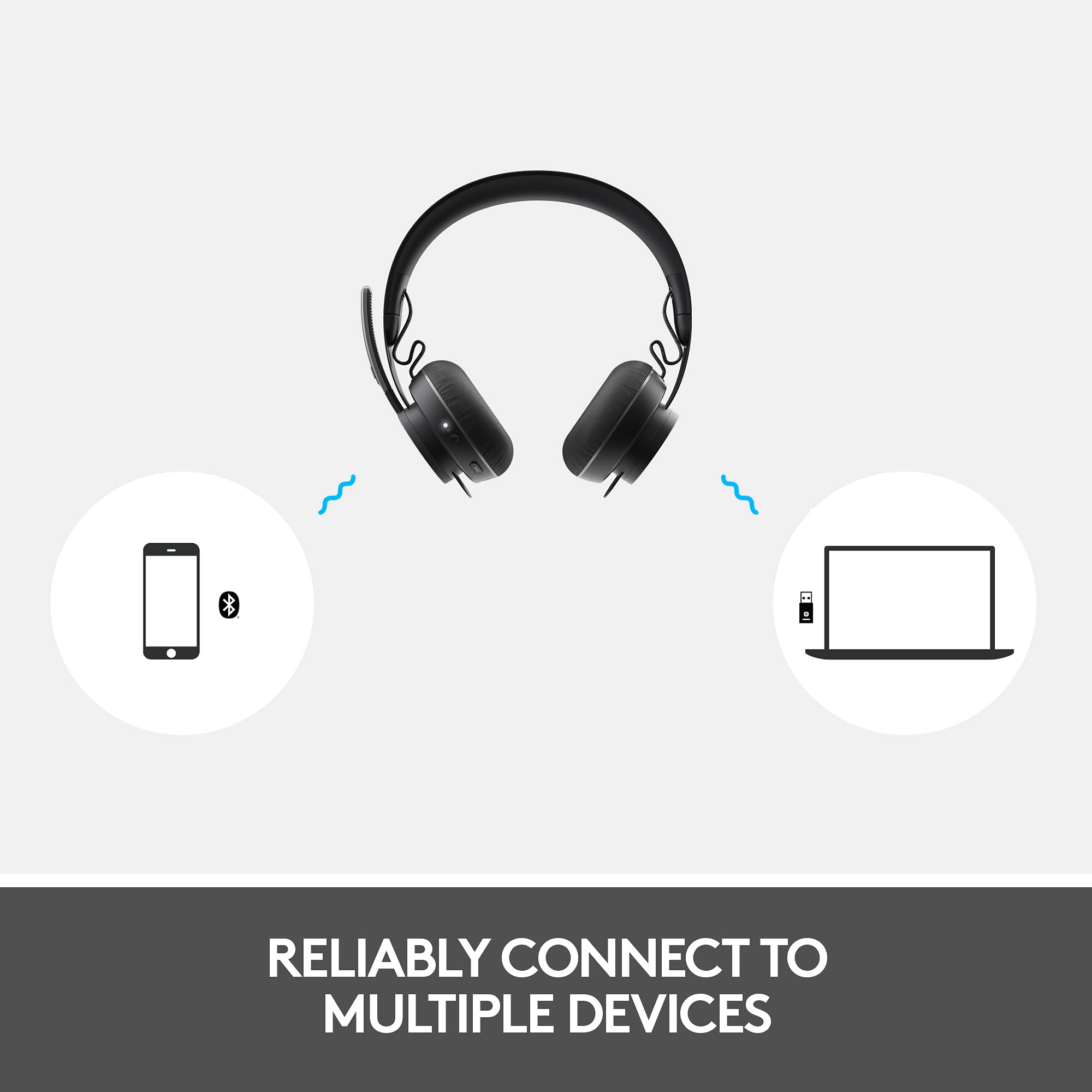 Refurbished - Logitech Zone Wireless Bluetooth Headset - Graphite