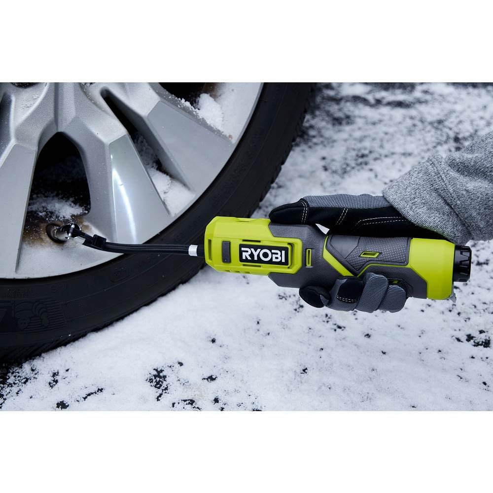 Open Box -  RYOBI USB Lithium Cordless High Pressure Portable Inflator Kit with 2.0 Ah USB Lithium Battery and Charging Cable