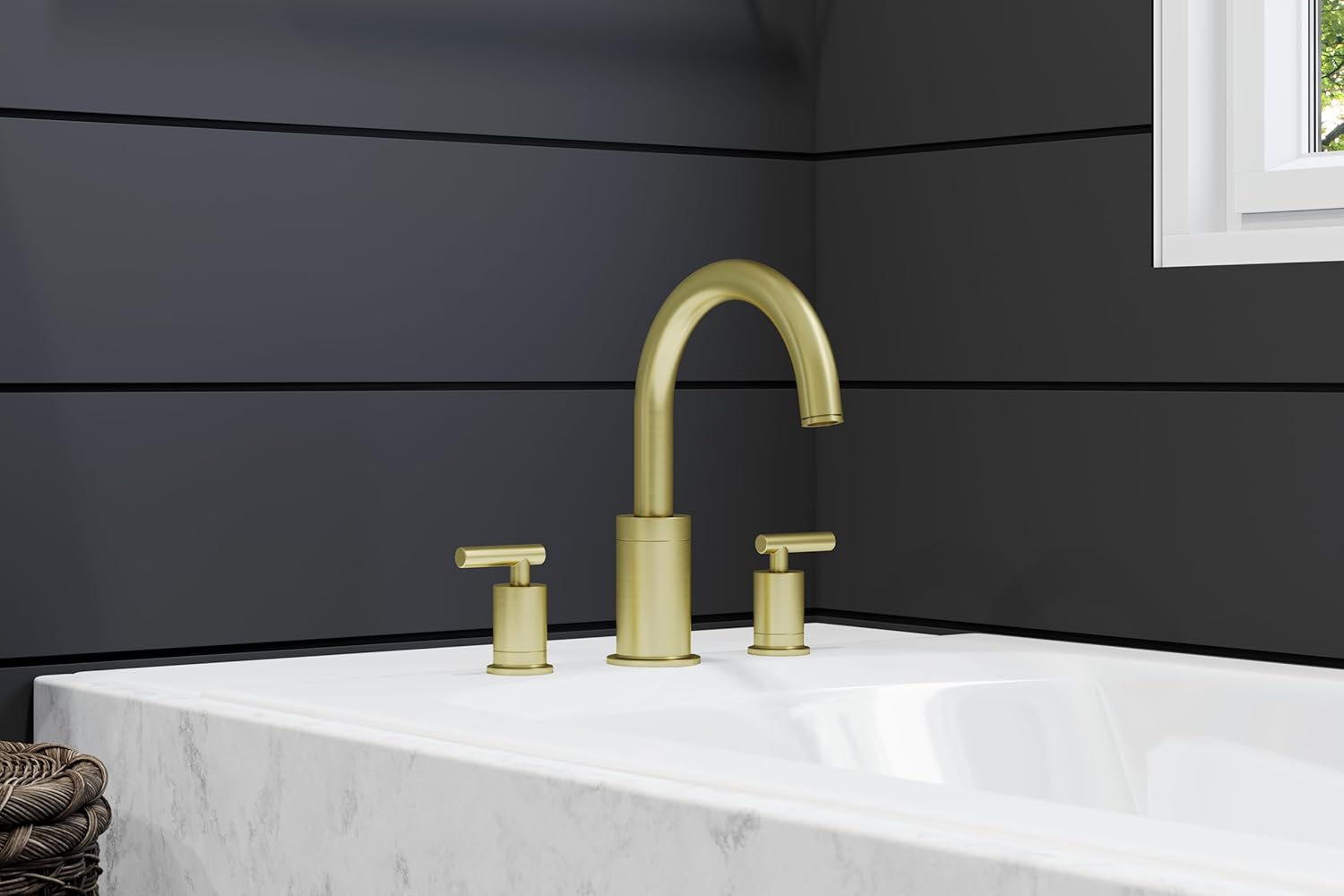 Open Box - Pfister Contempra TUB 06 CN R-T 3H 2HDL W-SPT BG - Brushed Gold