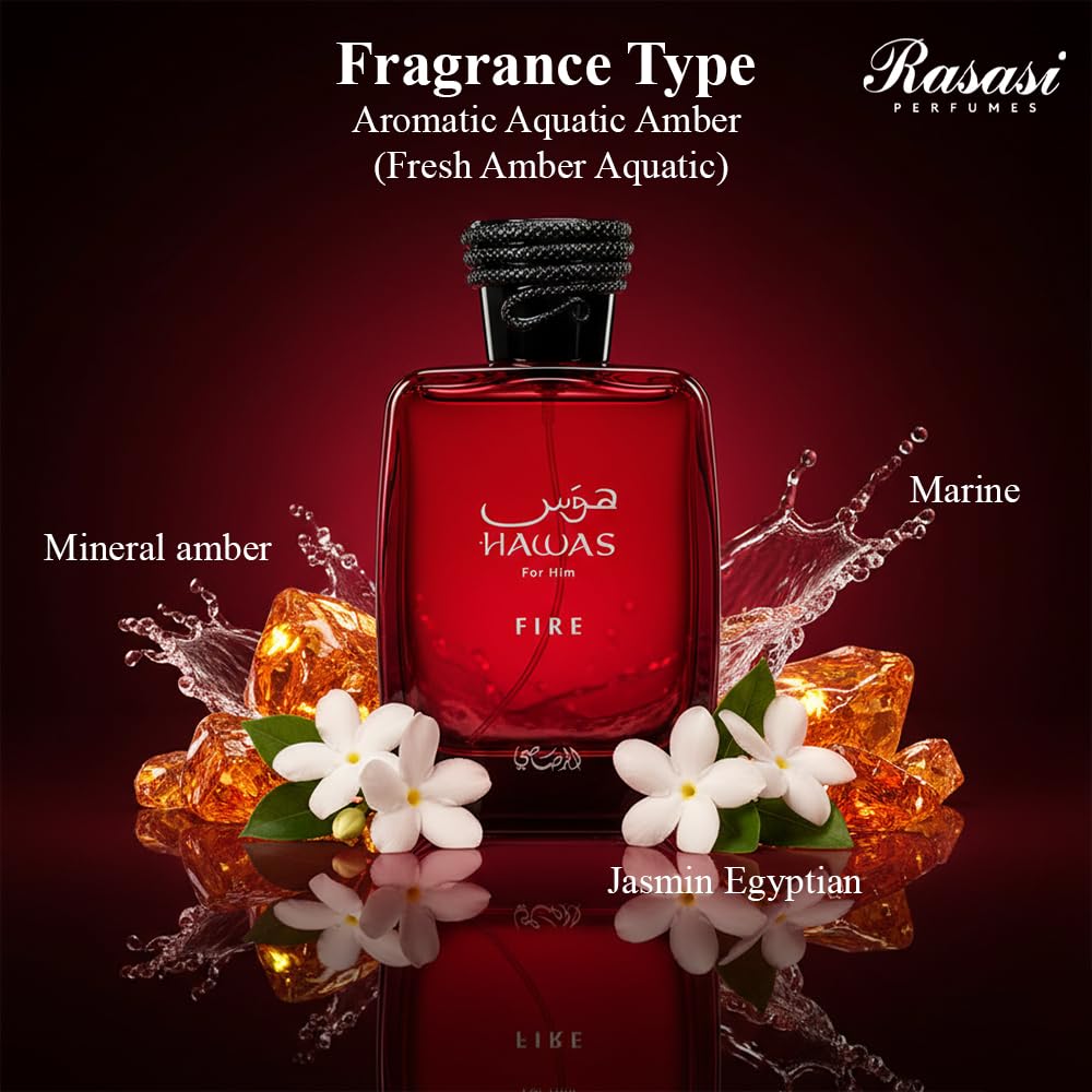 Perfume Hawas Fire Para Hombre De Rasasi Edp 100ml