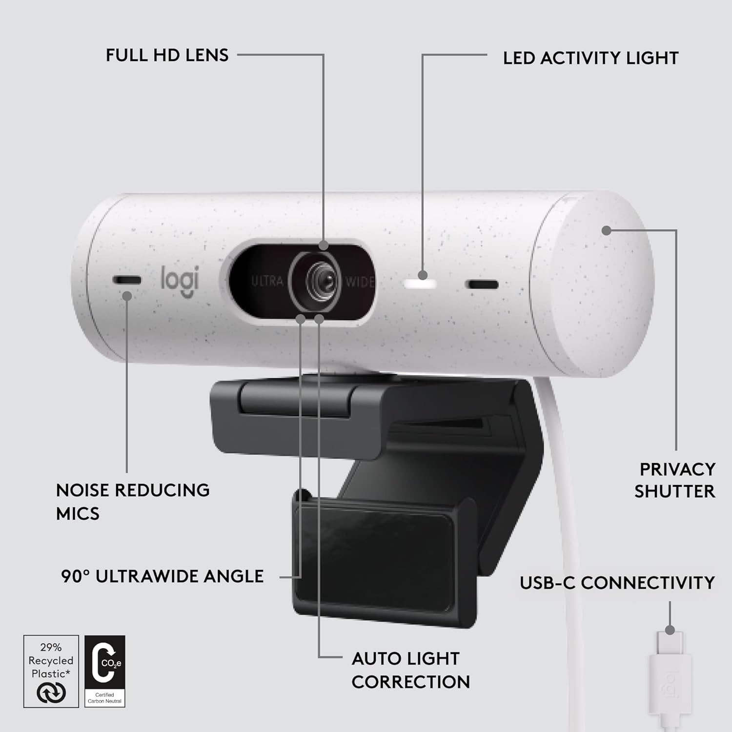 Logitech Brio 505 Web Camera - Off White LogitechBullseye Deals