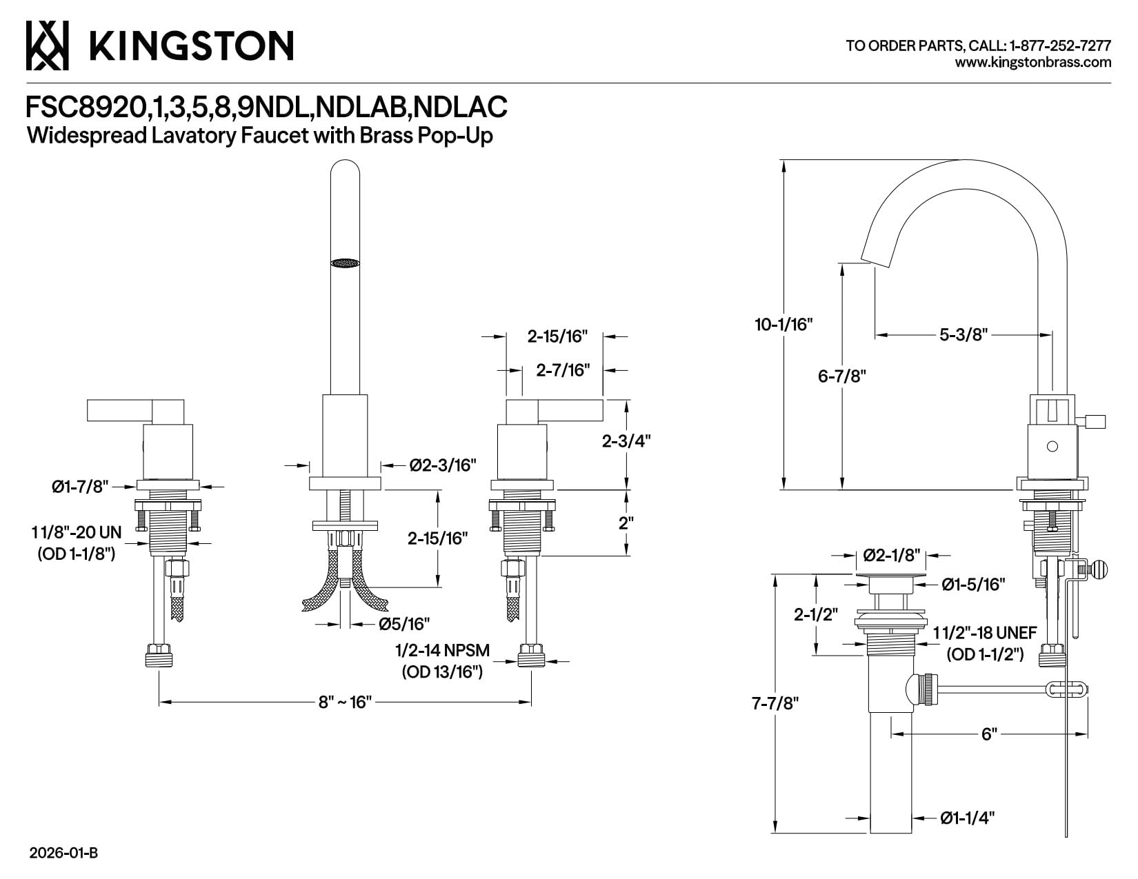 Open Box - Kingston Brass FSC8921NDL - Bathroom Sink Faucets Faucet