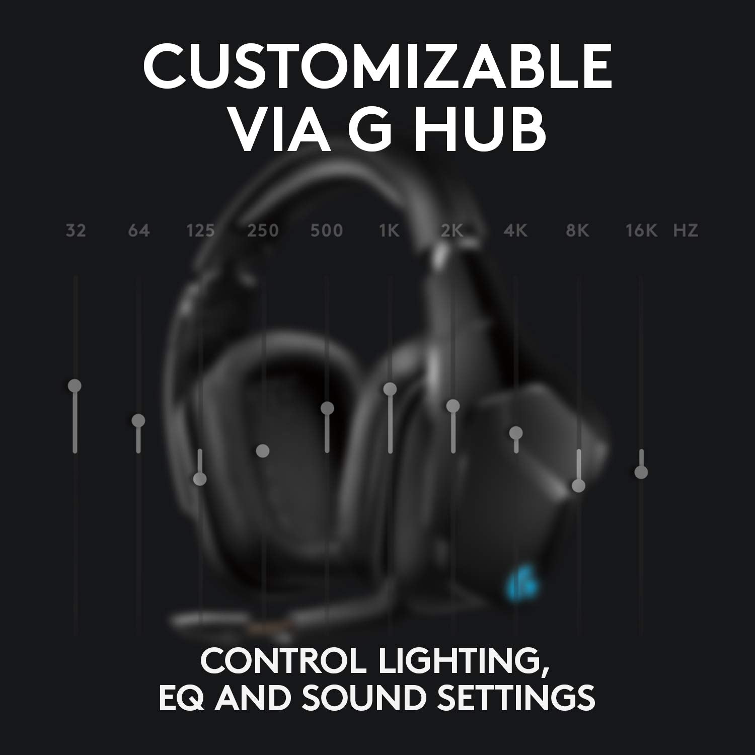 Refurbished - Logitech G935 Wireless DTS:X 7.1 Surround Sound LIGHTSYNC RGB PC Gaming Headset - Black/Blue