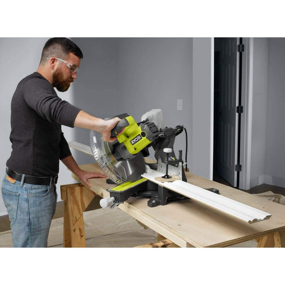 Open Box -  RYOBI 12 in. Sliding Miter Saw with LED - TSS121
