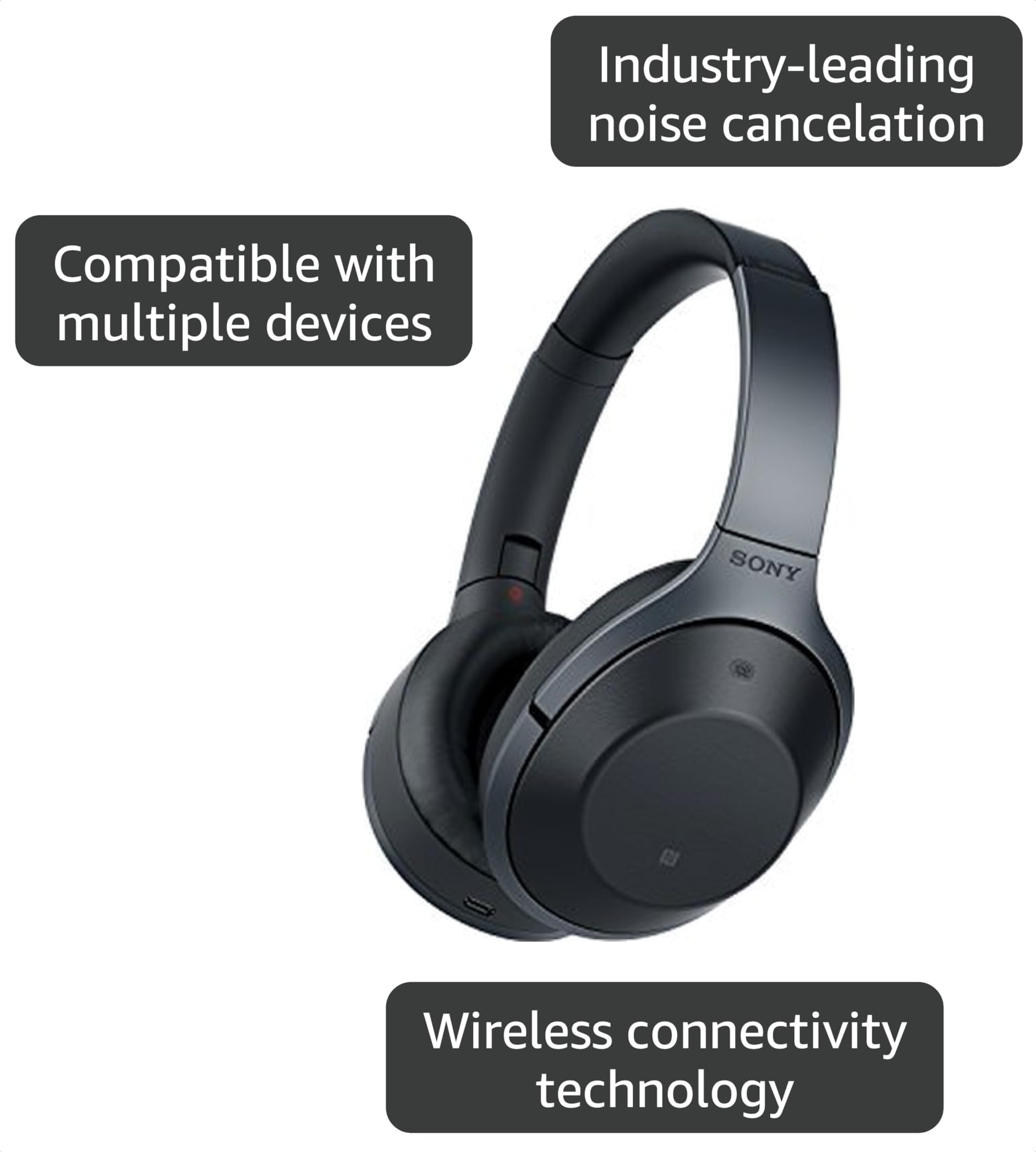 Certified Refurbished - Sony Premium Noise Canceling Wireless Bluetooth Headphone MDR1000X Black