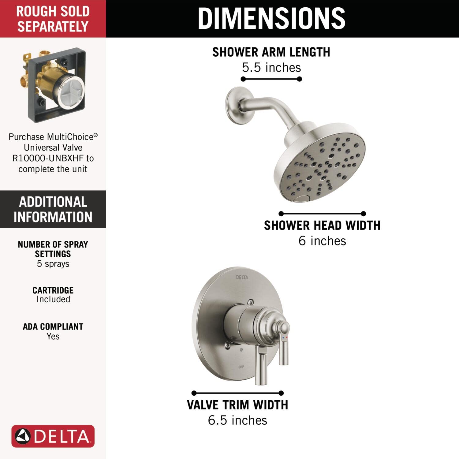 Open Box - Delta T17235-SS - Shower Only Showers