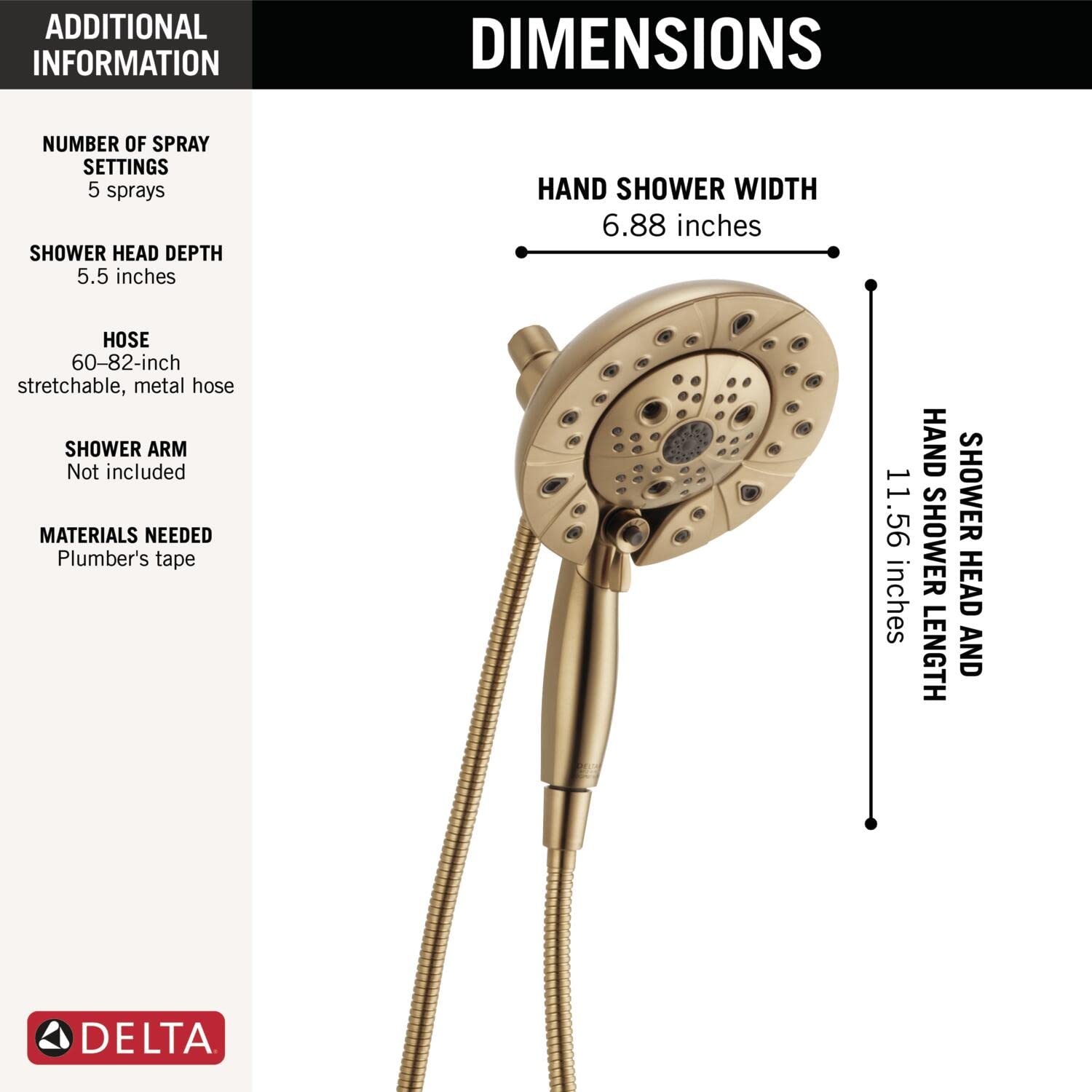 Open Box - Delta 58480-CZ-PR25-PK - Shower Heads Showers