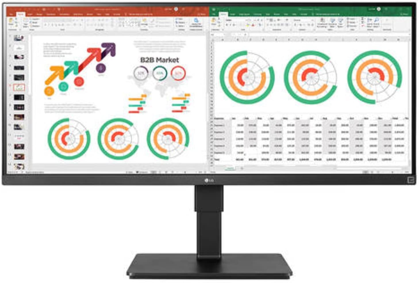Open Box -  LG 34  IPS UWQHD IPS Monitor 5 ms (GTG) FreeSync (AMD Adaptive Sync) 3440 x 1440 (2K) HDMI  DisplayPort  USB  Audio Flat Panel 34BN770-B