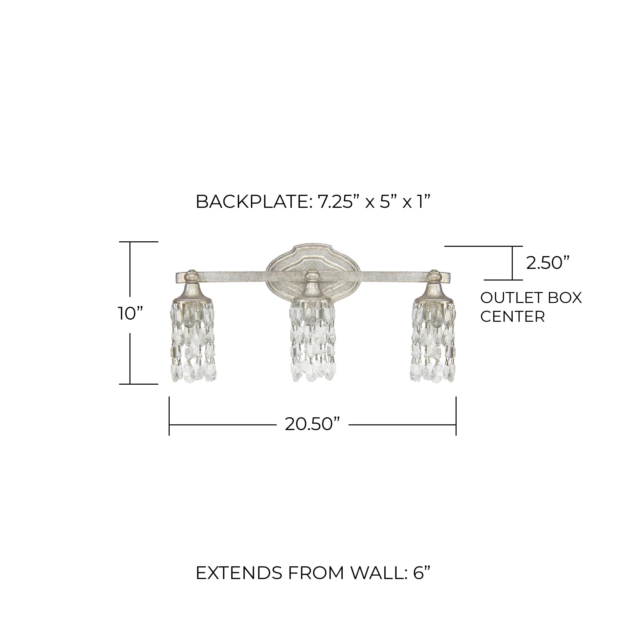 Open Box - Capital Lighting 8523AS-CR Blakely 3 Light 21" Wide Bathroom Vanity Light