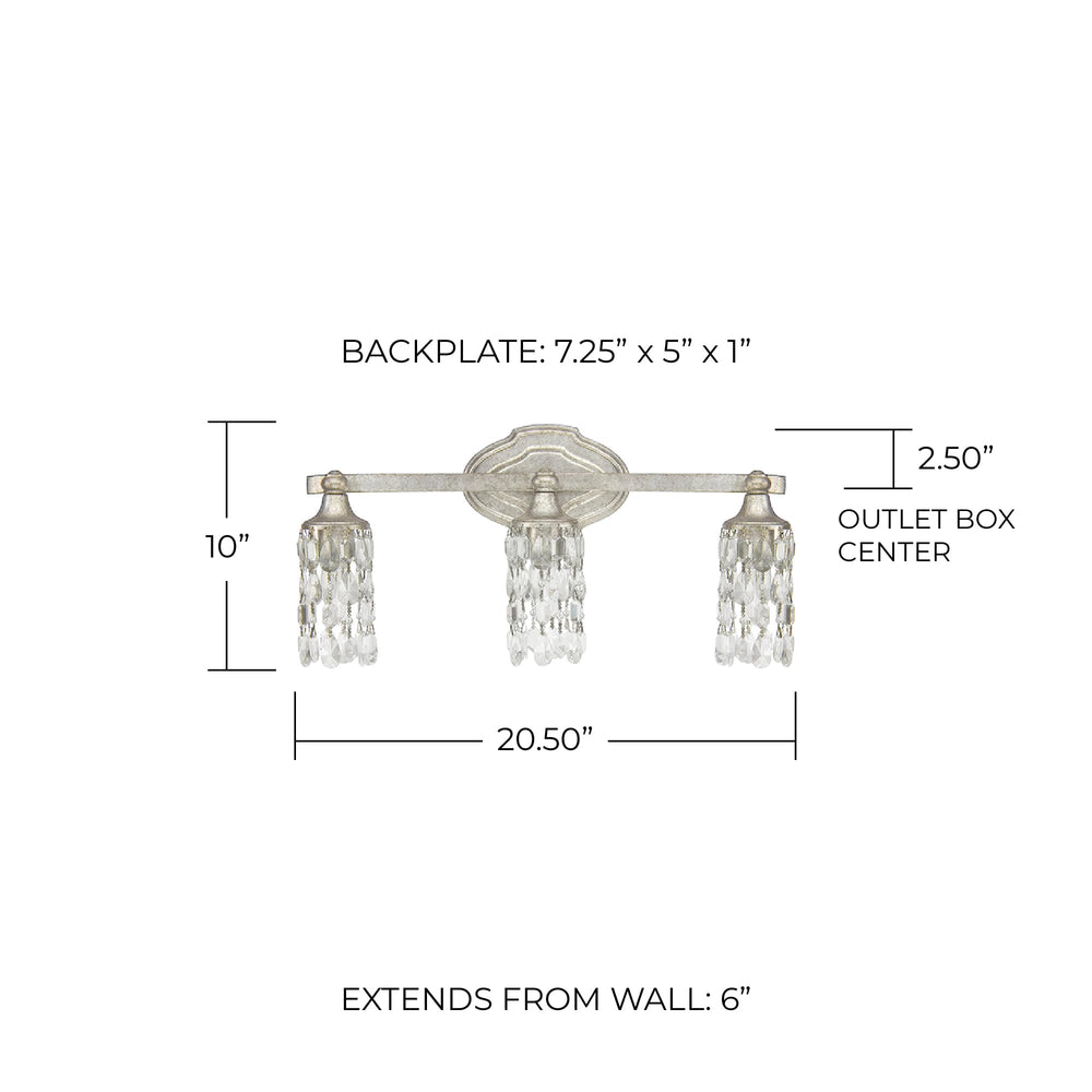 Open Box - Capital Lighting 8523AS-CR Blakely 3 Light 21" Wide Bathroom Vanity Light