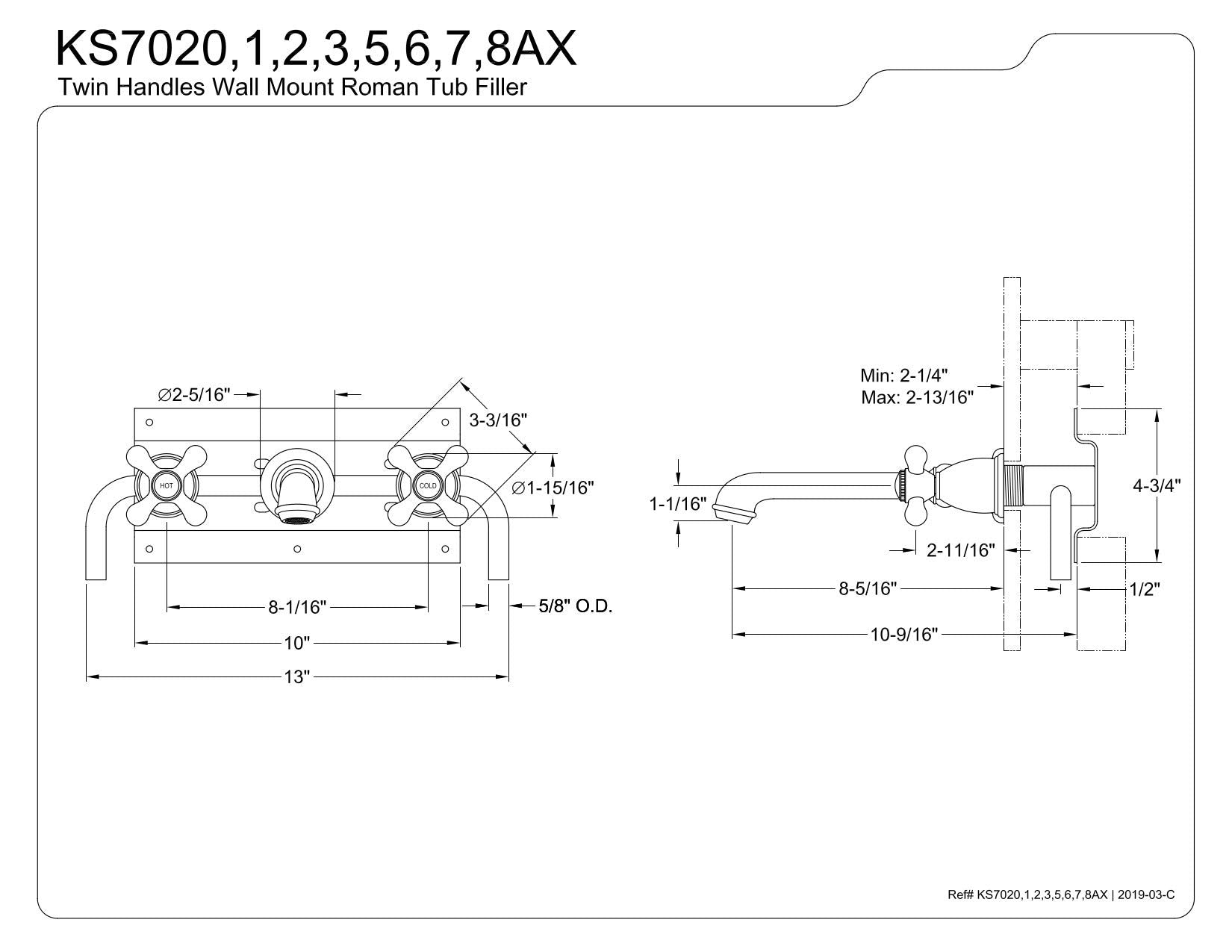 Open Box - Kingston Brass KS7027AX - Roman Tub Faucet